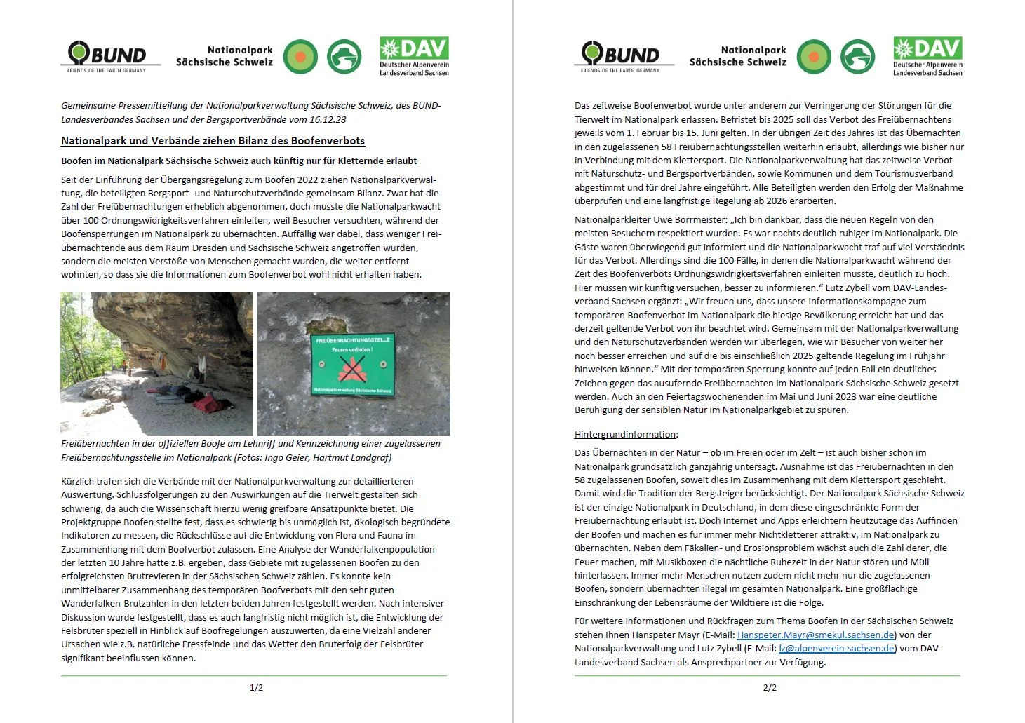 Pressemitteilung vom 16.12.2023 | © DAV Sachsen